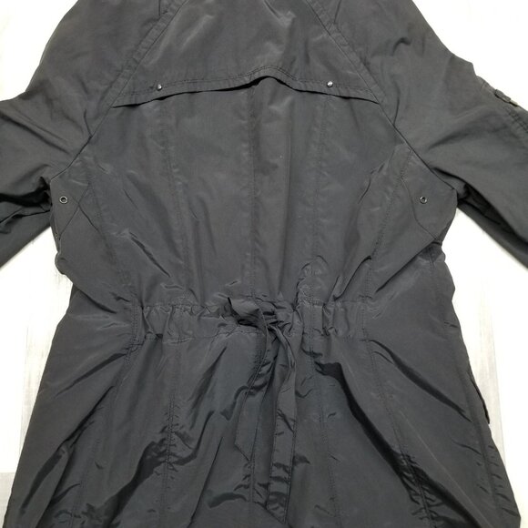 ✅Cole Haan Black Windbreaker Jacket Stowaway Hood Lightweight Women's M - Picture 11 of 13